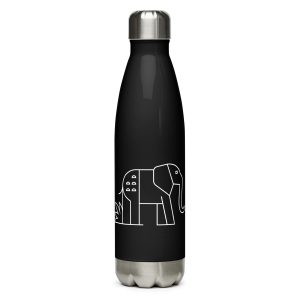 elephant nature guide stainless steel water bottle