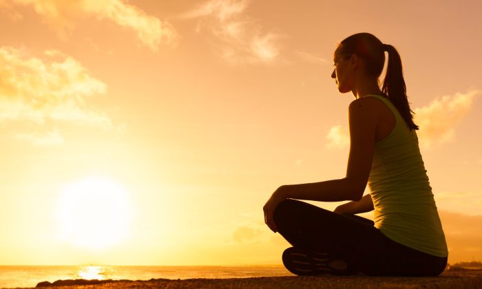 female,watching,the,sunrise.