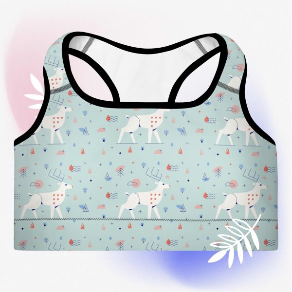 deer nature guide yoga padded sports bra