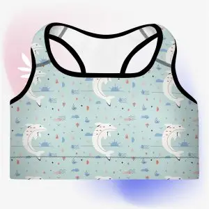 dolphin nature guide yoga padded sports bra