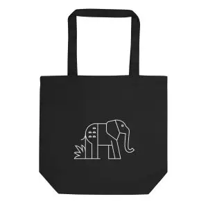 elephant nature guide tote bag