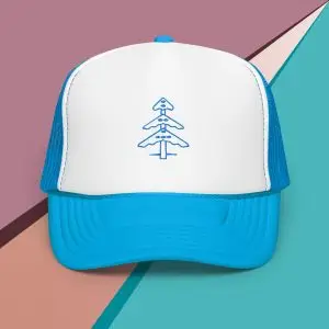 foam trucker hat with your nature guide (cedar tree)