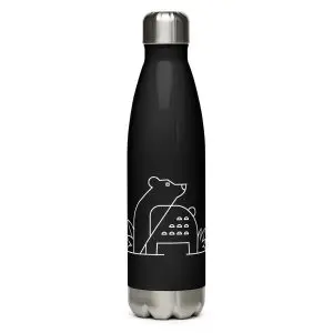 bear nature guide stainless steel water bottle