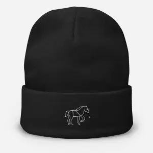 horse nature guide embroidered beanie
