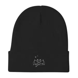 bat nature guide embroidered beanie
