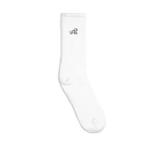lion nature guide embroidered socks