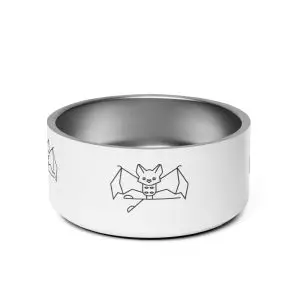bat nature guide pet bowl