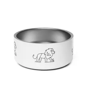 lion nature guide pet bowl