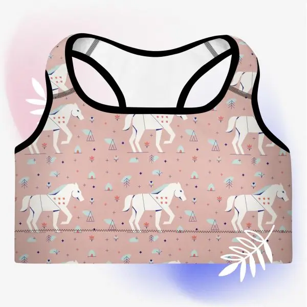 horse nature guide yoga padded sports bra