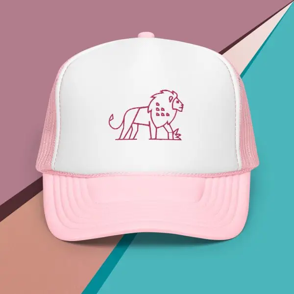 foam trucker hat with your nature guide (lion)