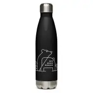 bear nature guide stainless steel water bottle