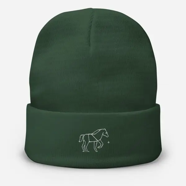 horse nature guide embroidered beanie