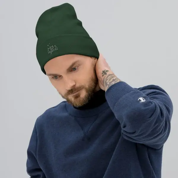 bat nature guide embroidered beanie